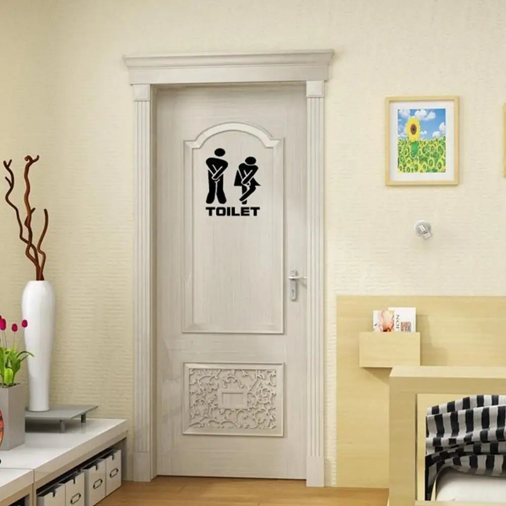 Creative Funny Toilet Wall/Door Stickers Bathroom Decoration Waterproof Decals Vinyl Wallpaper Poster Home Decor The Wall O E0O8