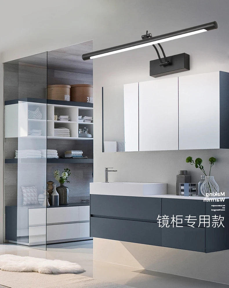 Bathroom Vanity LED Wall Lamp Picture Light Warerproof 40/55/70cm Adjustable Angle Makeup Cabinet Mirror Light Sconce Lighting