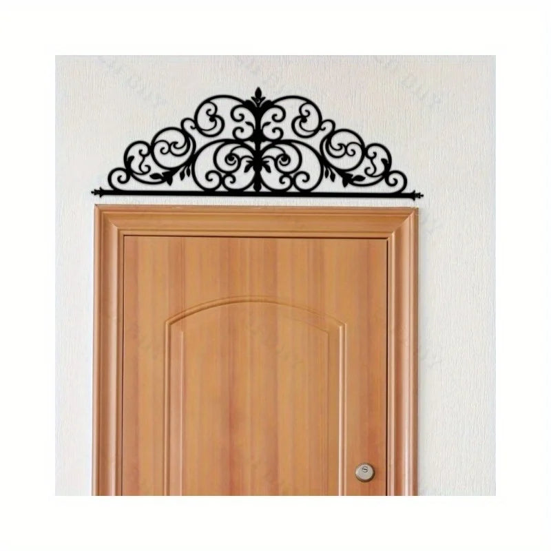 Art Deco Iris Scroll Metal Wall Art - Floral Themed Hanging Decor for Bedroom, Wedding & Christmas Indoor Ambiance