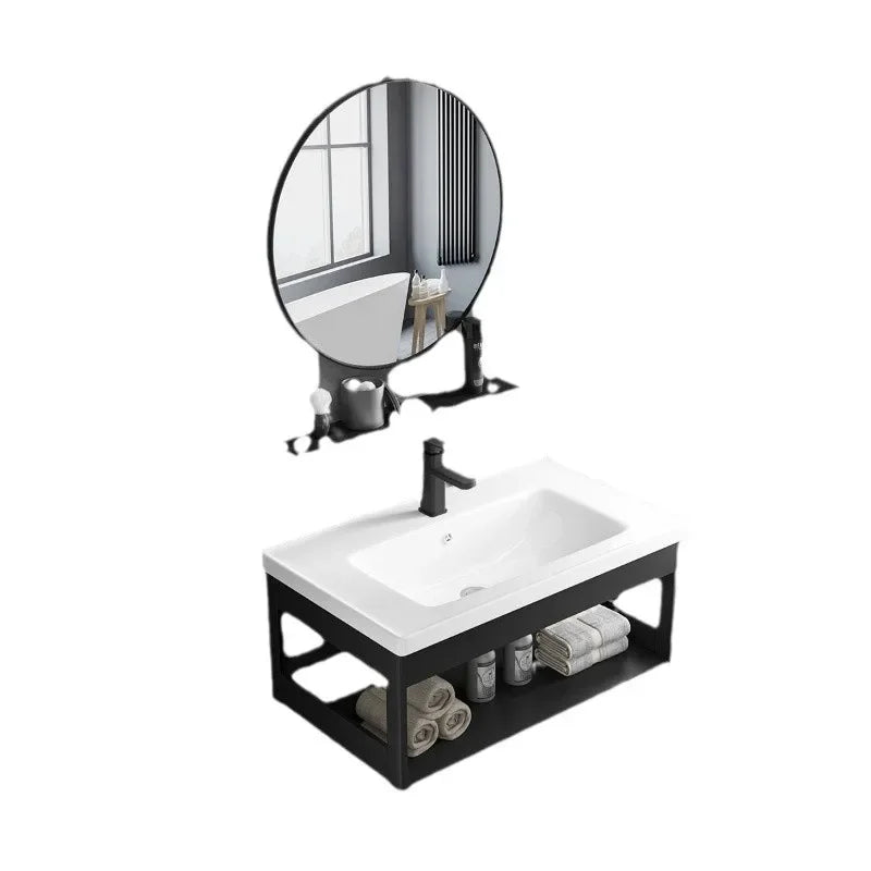 Bathroom Vanity with Sink Toilet Simple Small Apartment Household Wall-mounted Storage Balcony Washbasin Cabinet with Mirror