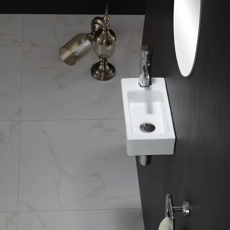 Bathroom Mini Wall-mounted Wash Basin Balcony Ultra-narrow Ceramic Bathroom Sink Family Bedroom Wall-mounted Wash Basin