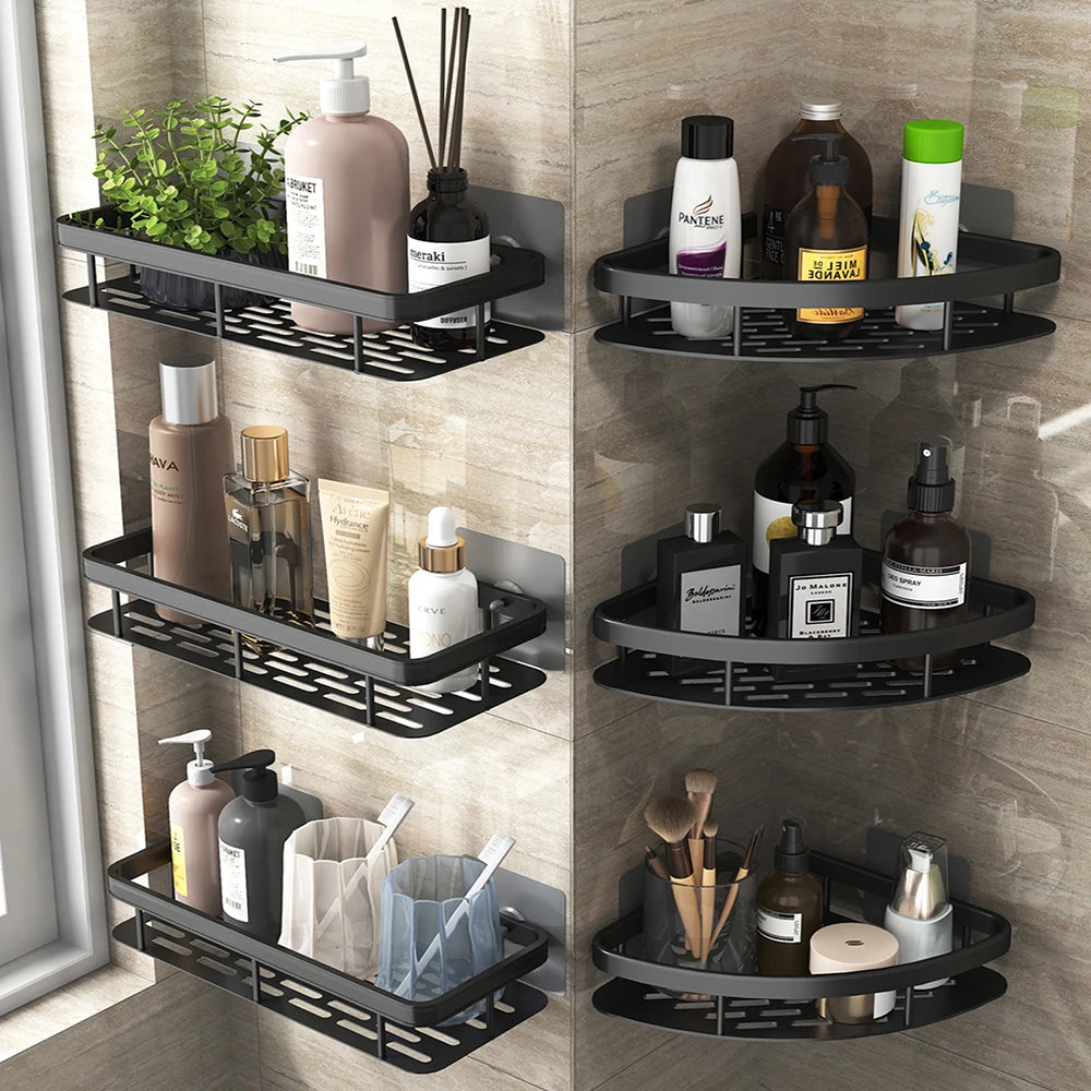 Bathroom Shelf Bathroom Towel Rack Shelves Wall Shower  Shampoo Rack No Drill Shelf Bathroom Tripod Storage Rack