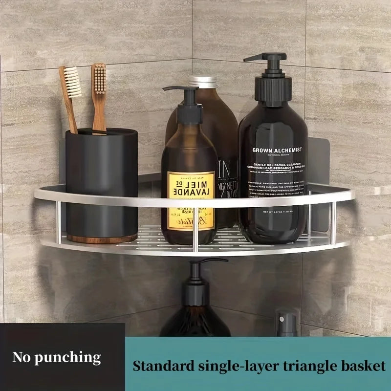 Bathroom Storage Rack No Drill Shelves Wall Mount Corner Shelf Shower Holder For WC Shampoo Organizer Bathroom Accessories