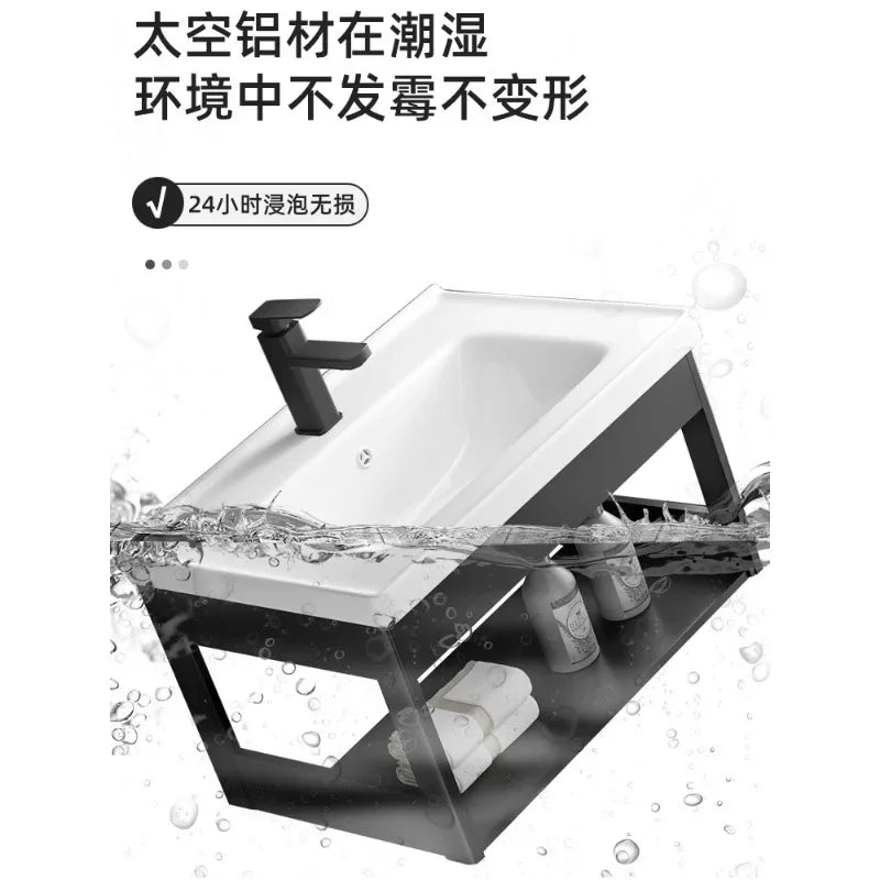 Bathroom Vanity with Sink Toilet Simple Small Apartment Household Wall-mounted Storage Balcony Washbasin Cabinet with Mirror