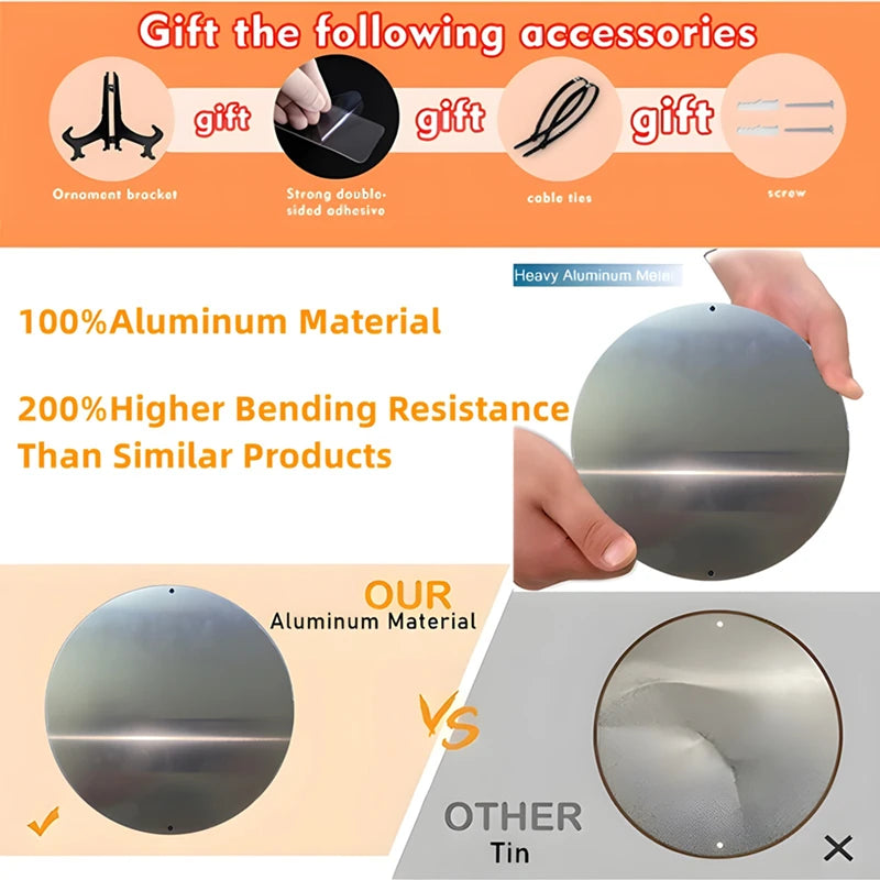 Art Deco Inspired Round Aluminum Metal Wall Art Decor, 3D Embossed Religious Theme Plaque, Perfect Gift for Home, Dorm Bedroom