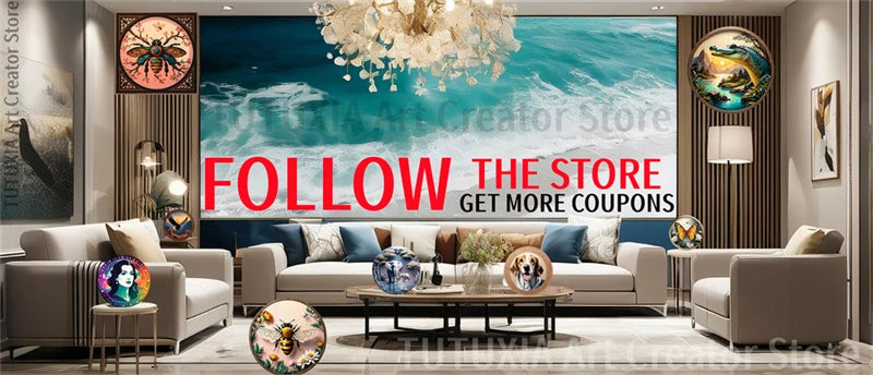 Art Deco Inspired Round Aluminum Metal Wall Art Decor, 3D Embossed Religious Theme Plaque, Perfect Gift for Home, Dorm Bedroom