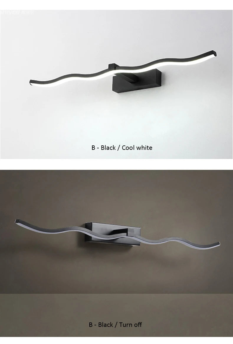 Bathroom LED Wall Lamp Mirror Light Indoor Lighting 40/60/80/100cm Long Strip Light Bedroom Washroom Kitchen Luminaire Lustre