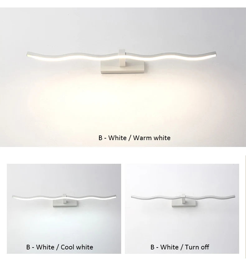 Bathroom LED Wall Lamp Mirror Light Indoor Lighting 40/60/80/100cm Long Strip Light Bedroom Washroom Kitchen Luminaire Lustre