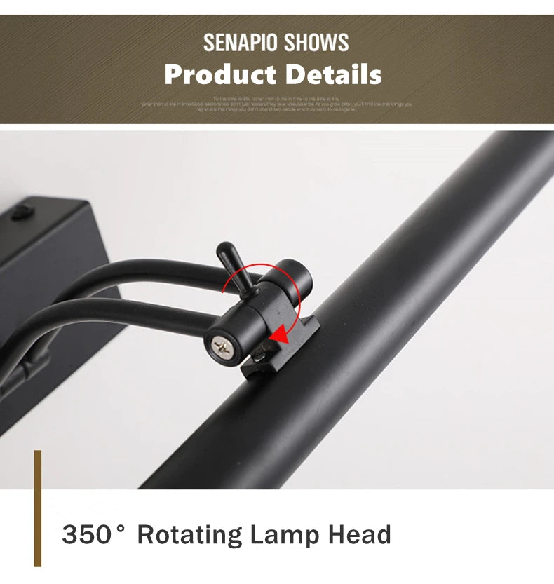 Bathroom Vanity LED Wall Lamp Picture Light Warerproof 40/55/70cm Adjustable Angle Makeup Cabinet Mirror Light Sconce Lighting