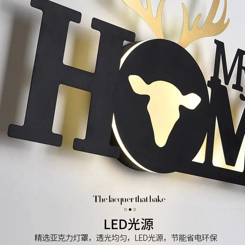 Home deco letter shape LED  Wall Light Children Sconce kid Wall Lamp Nordic Modern Bedroom Bedside Stair Corridor porch Lighting