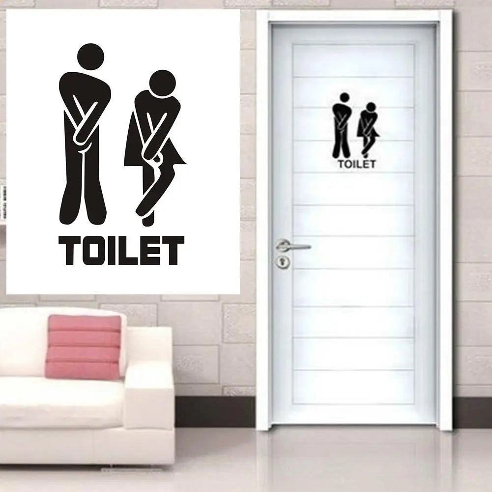 Creative Funny Toilet Wall/Door Stickers Bathroom Decoration Waterproof Decals Vinyl Wallpaper Poster Home Decor The Wall O E0O8