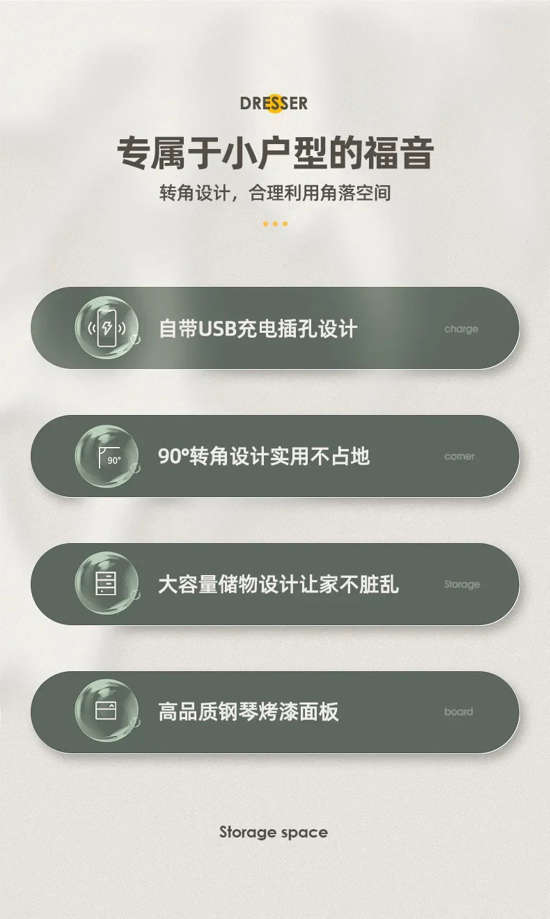 Women Makeup Dressing Table Vanity Desk Angle Bedroom Luxury Corner Hairstyle Dresser Table with Mirror Penteadeira Furniture