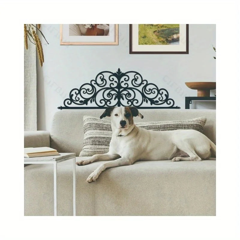 Art Deco Iris Scroll Metal Wall Art - Floral Themed Hanging Decor for Bedroom, Wedding & Christmas Indoor Ambiance