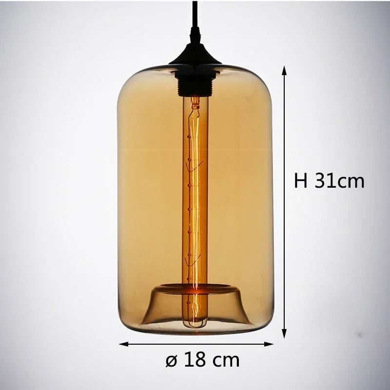 Art deco Hanging colorful glass Pendant Lamp Modern with led Lights cord for restaurant living room Kitchen bar