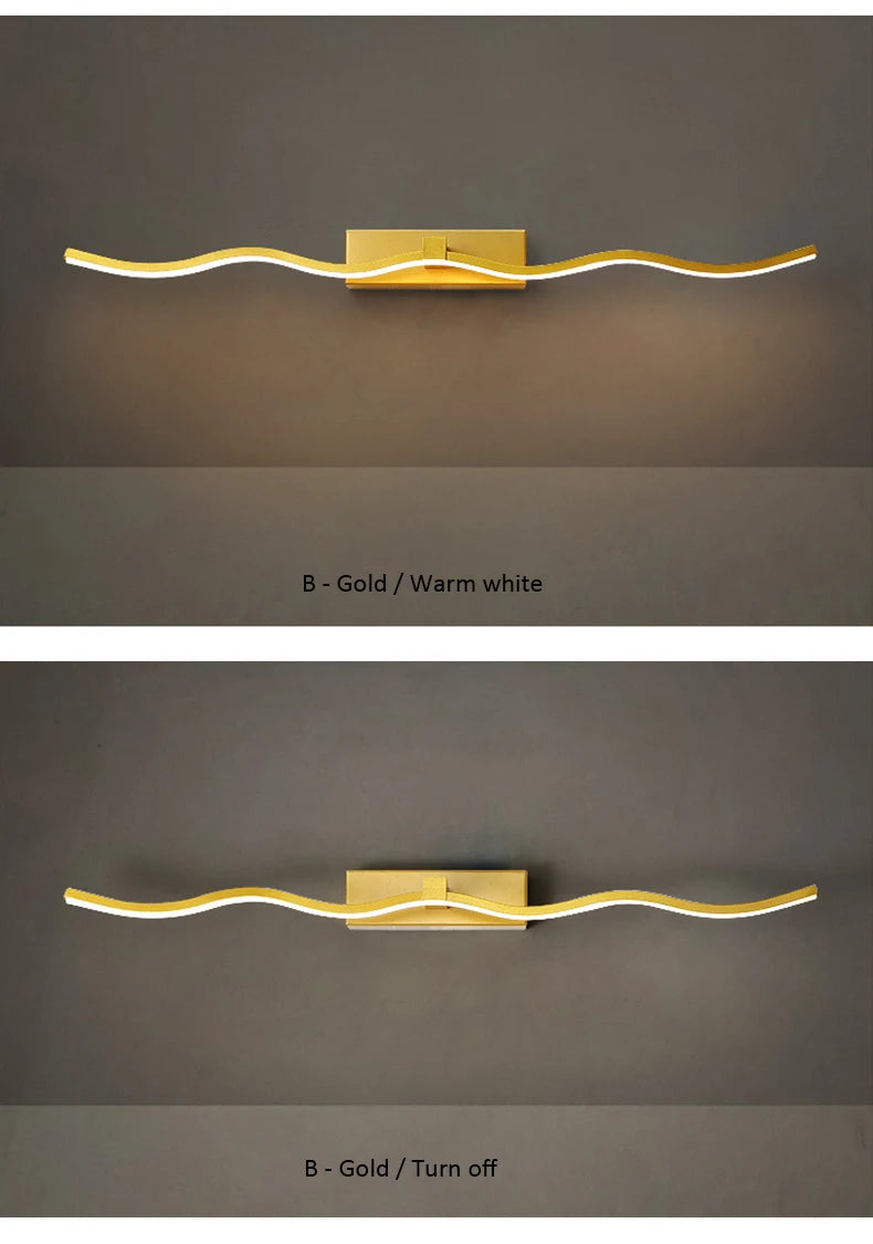 Bathroom LED Wall Lamp Mirror Light Indoor Lighting 40/60/80/100cm Long Strip Light Bedroom Washroom Kitchen Luminaire Lustre