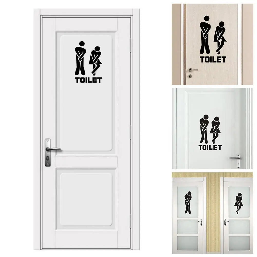 Creative Funny Toilet Wall/Door Stickers Bathroom Decoration Waterproof Decals Vinyl Wallpaper Poster Home Decor The Wall O E0O8