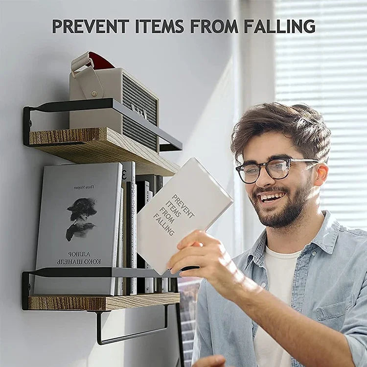 2 Sets Floating Shelves, Bathroom Shelf With Towel Bar, Wall Shelves For Bathroom/Living Room/Kitchen/Bedroom