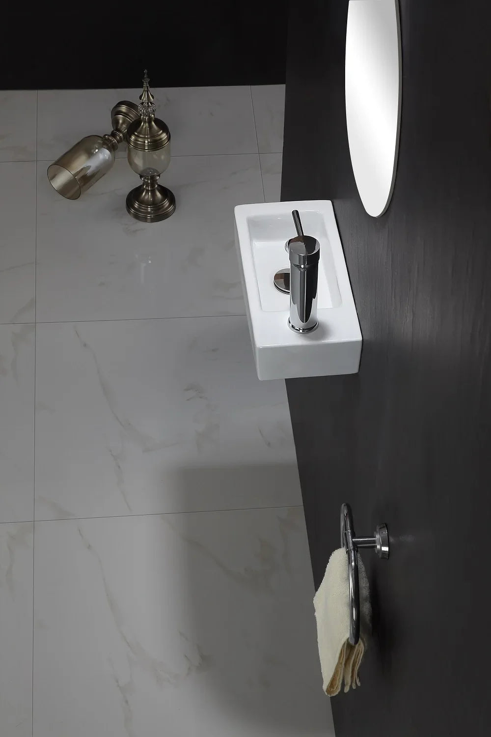 Bathroom Mini Wall-mounted Wash Basin Balcony Ultra-narrow Ceramic Bathroom Sink Family Bedroom Wall-mounted Wash Basin