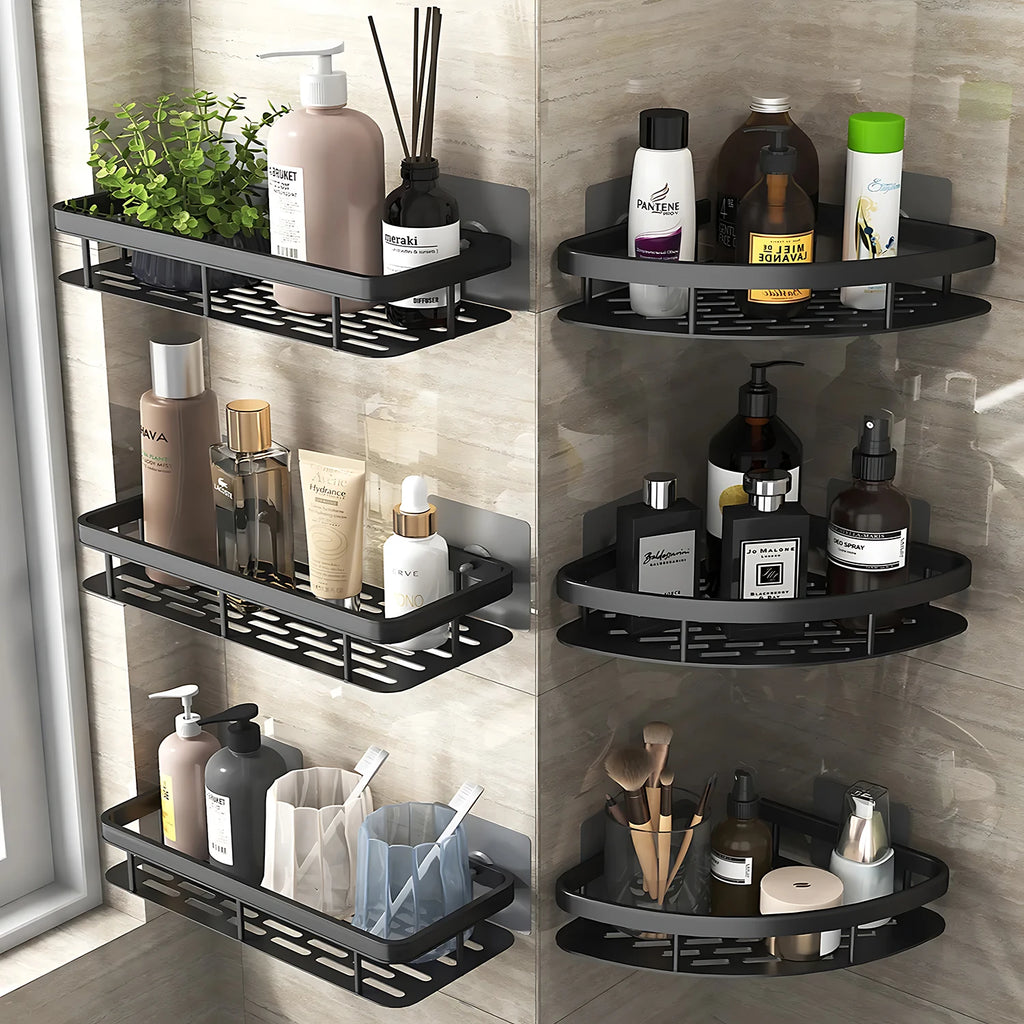 Bathroom Shelf Bathroom Towel Rack Shelves Wall Shower  Shampoo Rack No Drill Shelf Bathroom Tripod Storage Rack