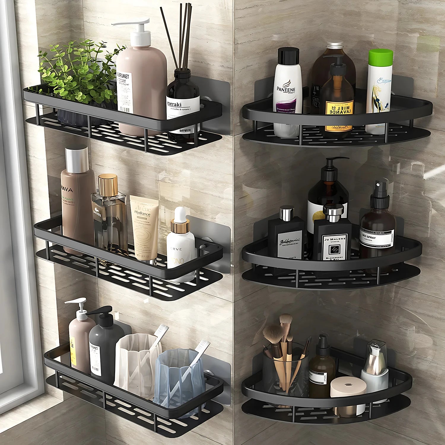 Bathroom Shelf Bathroom Towel Rack Shelves Wall Shower  Shampoo Rack No Drill Shelf Bathroom Tripod Storage Rack