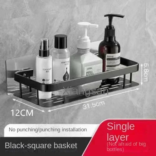 Bathroom Shelf No Drill Wall Mounted Shampoo Bottle Shower Corner Rack Toilet Storage Rack Aluminum Bathroom Kitchen Accessories