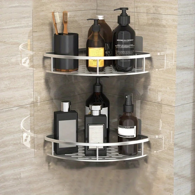 Bathroom Storage Rack No Drill Shelves Wall Mount Corner Shelf Shower Holder For WC Shampoo Organizer Bathroom Accessories